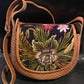 Cow leather bag with embroidered flower / Bolsa vaqueta con flor bordada